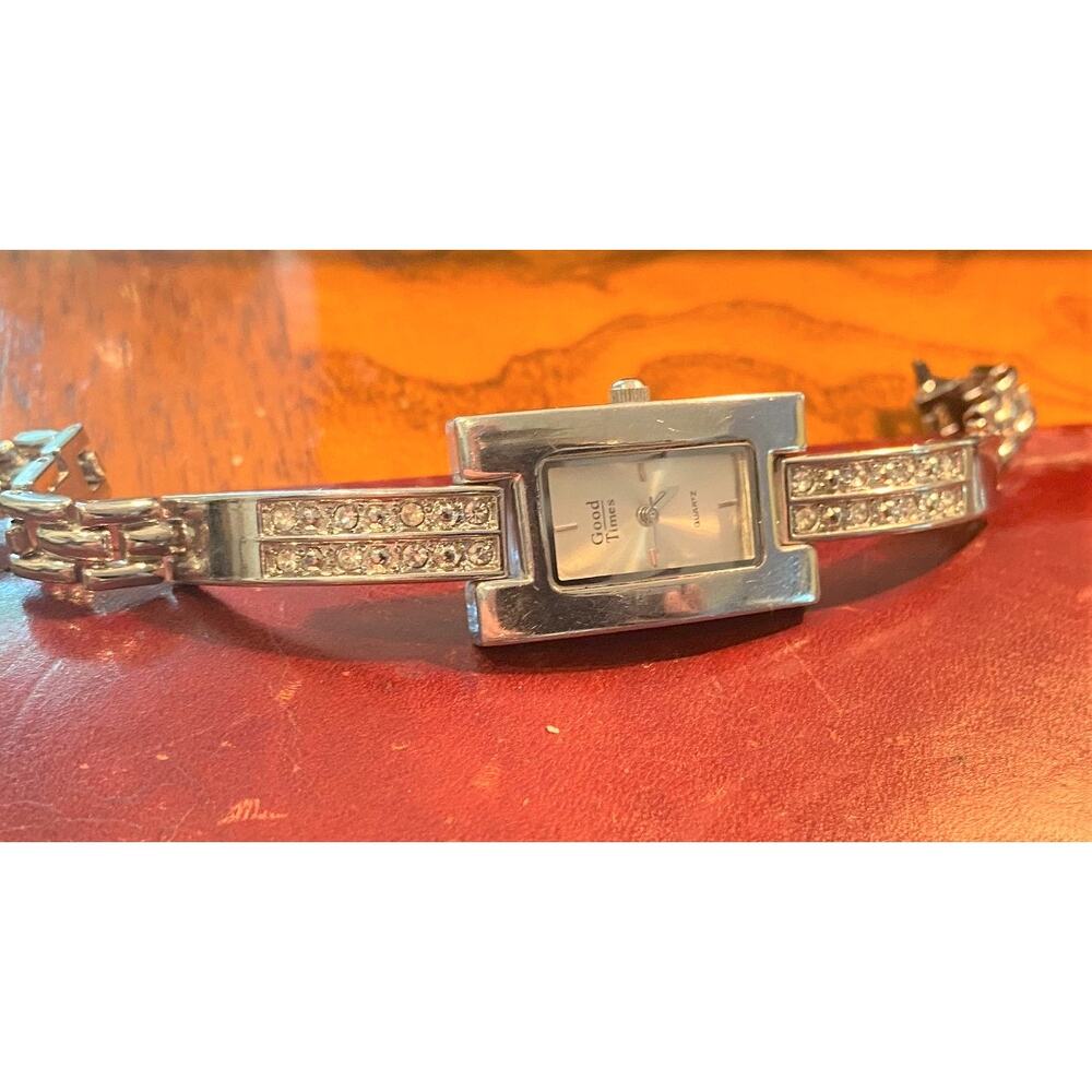 Women's Good Times Watch, Silver Tone with Rhinestones